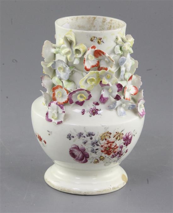 A rare Derby baluster shaped jar, c.1756-9, h.14cm, faults